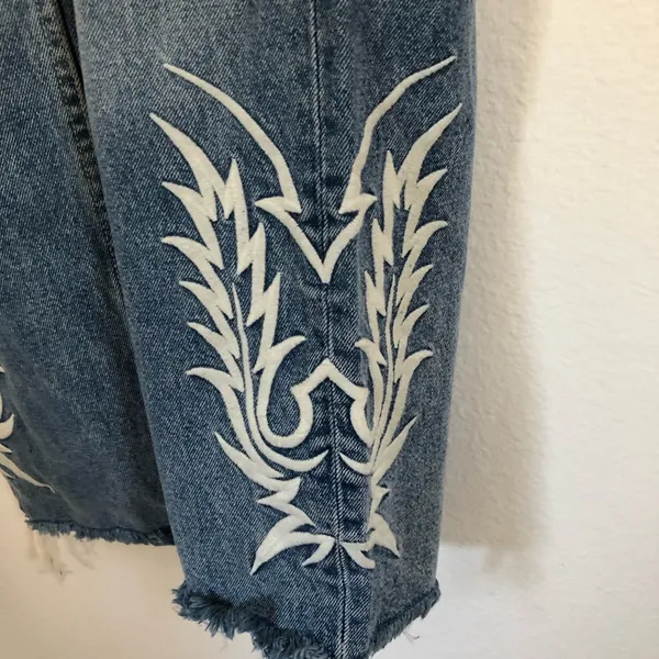 All Saints Mazzy Embroidered Blue Jeans W29 - Image 7