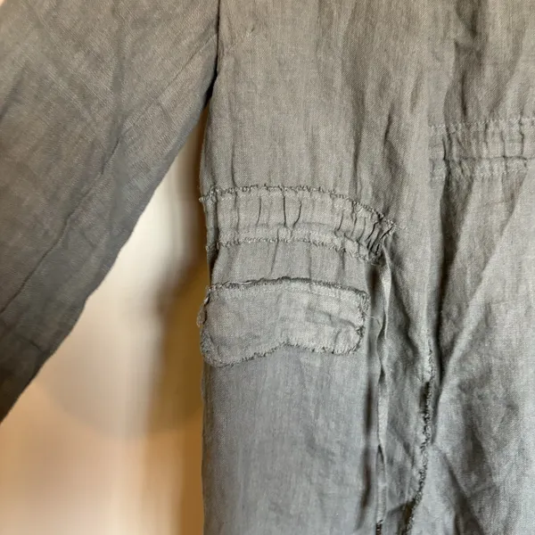 BACI Italian Linen Jacket Green Gray Medium 5181683‎ KAK - Image 3
