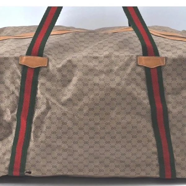 Vintage 1980s Gucci GG Supreme Monogram‎ Web Duffle/Travel Bag. - Image 2