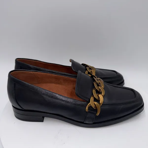 Vionic Mizelle Black Leather Chain Loafers Women's Size 7.5 Minimalist Academia - Image 2