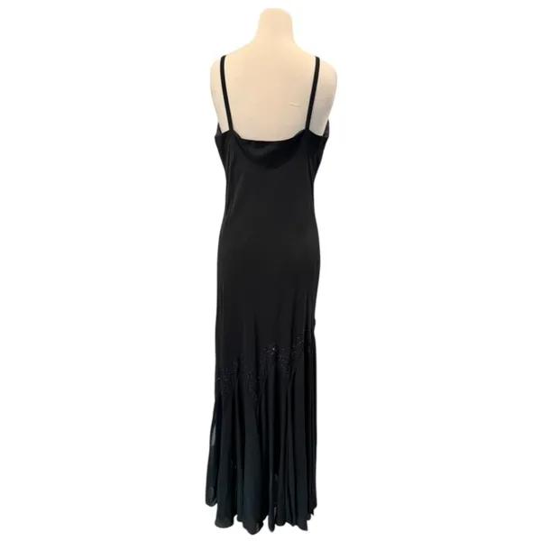R&M RICHARDS Long Maxi Chiffon Beaded Spaghetti Strap Cocktail Dress - Image 9