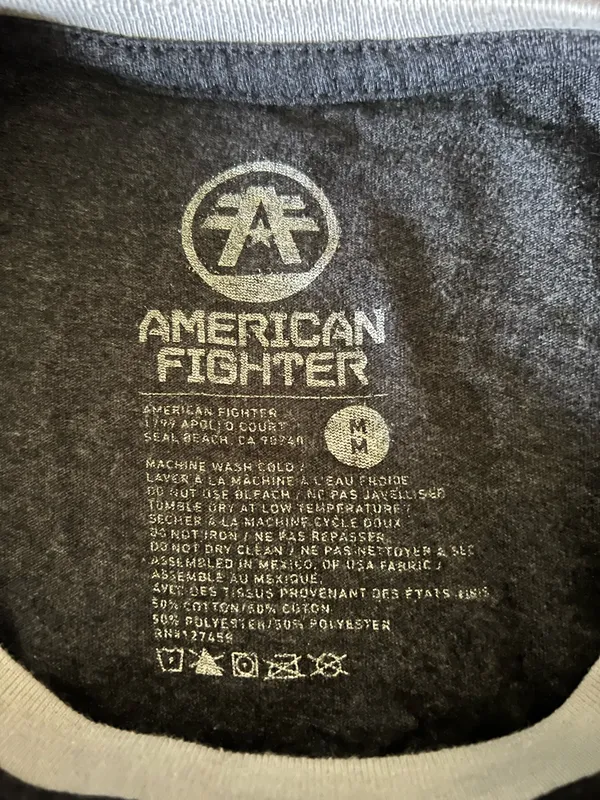 American Fighter Long Sleeve Shirt Grey - Image 3