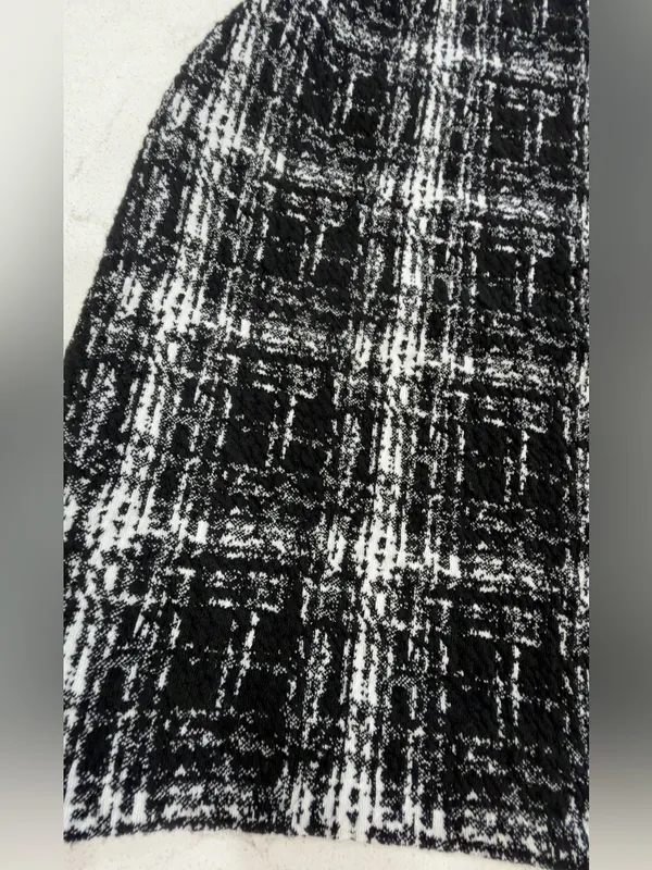 Calvin Klein Black & White Plaid Short Sleeve Mini Dress - Image 5