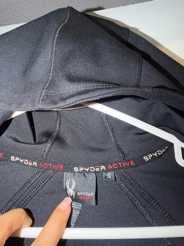 Spyder Black Hooded Softshell Zip Jacket - Image 3