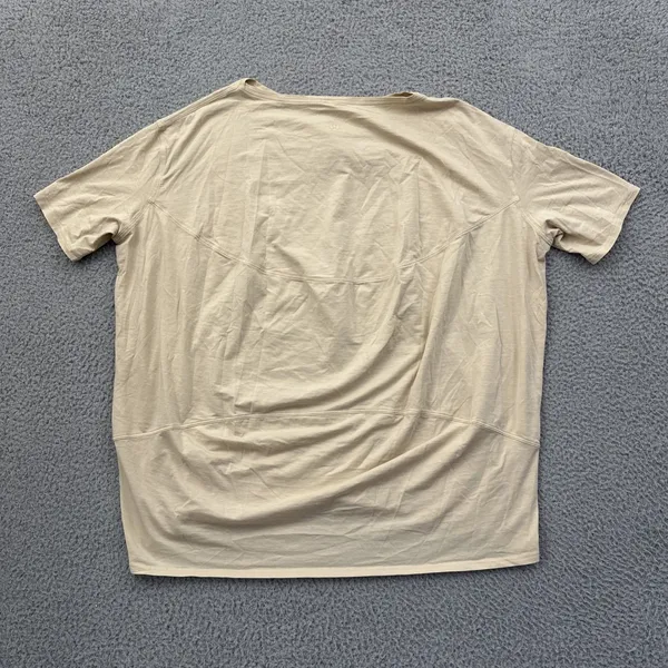 Lululemon Back In Action Short Sleeve Shirt Pale Linen Athleisure Women's 8 - Image 2