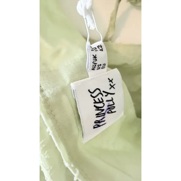 Princess Polly Mini Dress‎ Womens Andre Size 10 Green Floral Burnout Halter - Image 8