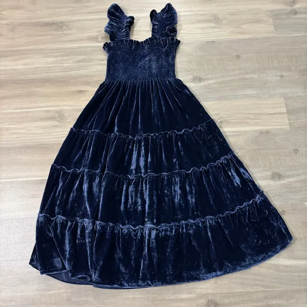 Hill House Home The Ellie Nap Dress Navy Velvet Women Size Small - Image 7