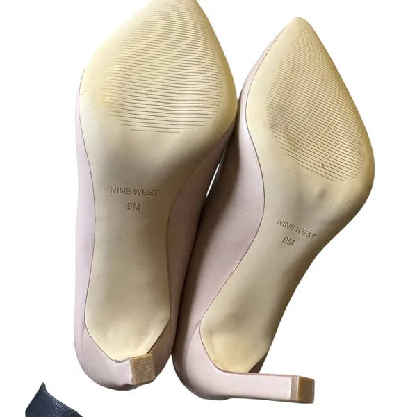 👠 Nine West Tatiana Nude Cream‎ Pointed Toe Pumps Women’s 9 Classic Heel ✨ 👠 - Image 3