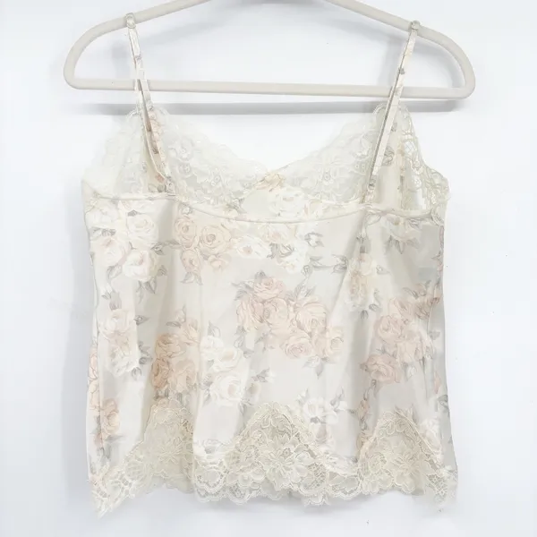 Warners Womens Vintage 90s Floral Lace Feminine Coquette Cami Top Cream Size‎ 10 - Image 7
