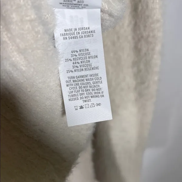 Aerie Womens Soft Off White Turtleneck Sweater Medium - Image 3