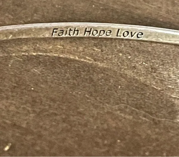 Sterling silver sideways cross bangle bracelet - Image 6