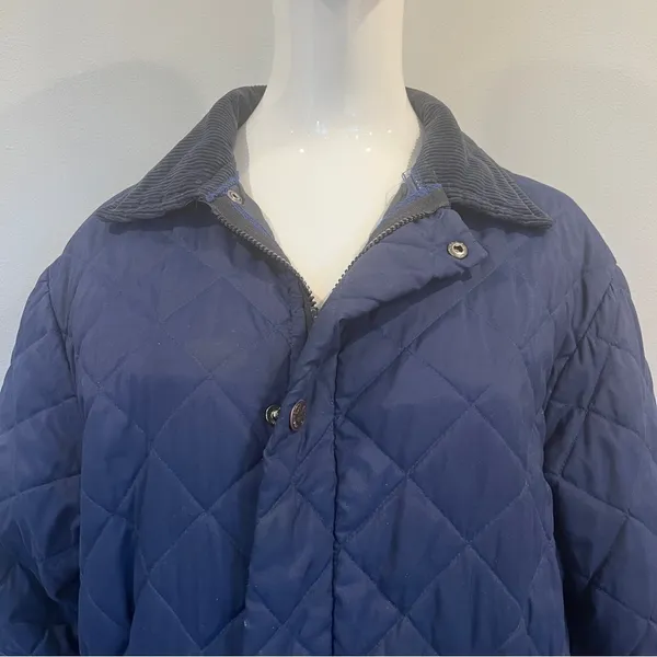 Hunting World New York Quilted Navy Jacket - Image 2