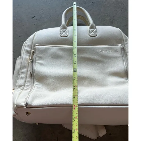 AYLA Co DIAPER BAG white cream Women’s Large Bag Travel Multipocket Carryon - Image 12