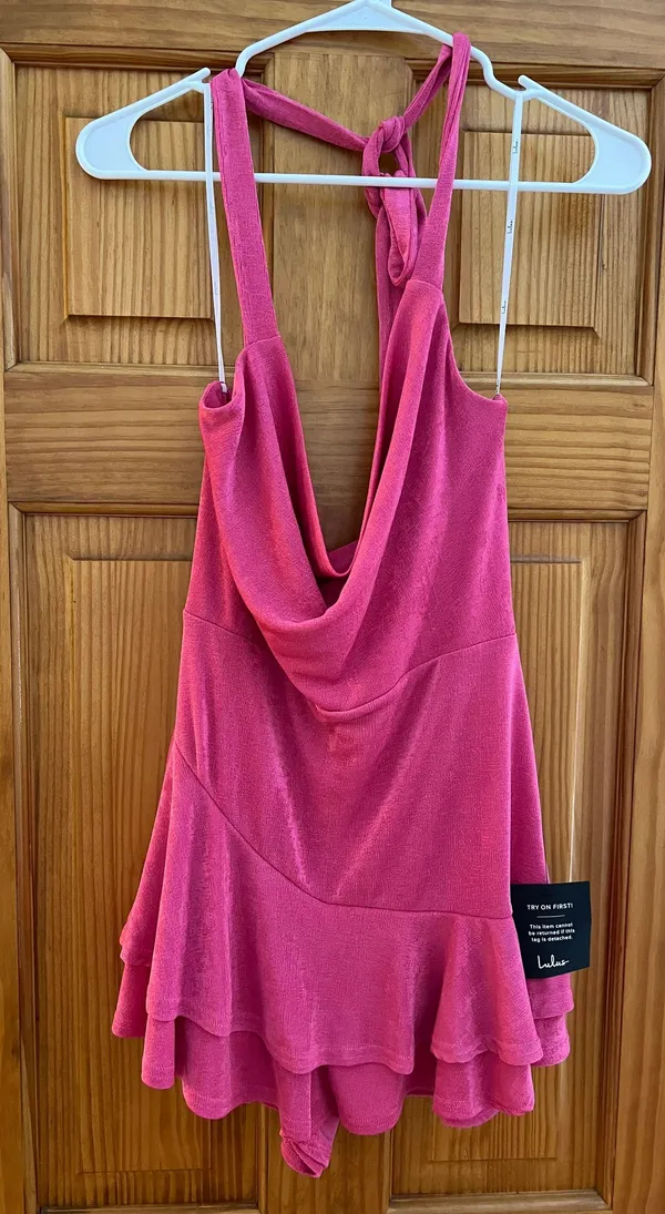 Lulus Ready To Be Retro Hot Pink Halter Skort Jumper - Image 4