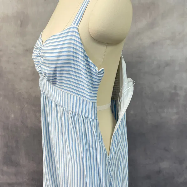 Skies Are Blue Womens Striped‎ Midi Dress Size XL Flowy Coastal Cottage Hamptons - Image 3