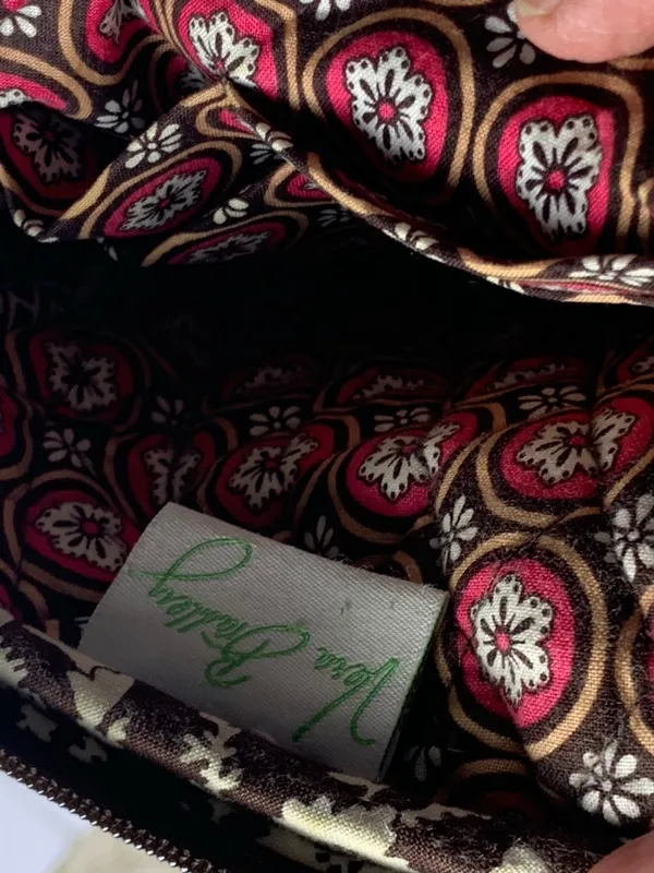 Vera Bradley Mini Hipster Crossbody Brown Imperial Toile Retired Quilted Bag - Image 11