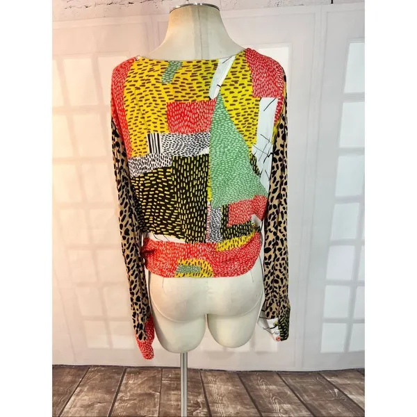 Blink London Anthropologie unique wrap long sleeve blouse size xl - Image 7