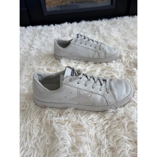 Vintage Havana Bianca Dip‎ Grey Leather Star Sneakers Womens Size 7 - Image 2