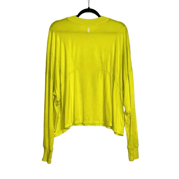 Free People Movement Runner Up Long Sleeve Neon Yellow Shirt XS in Margarita - Image 5