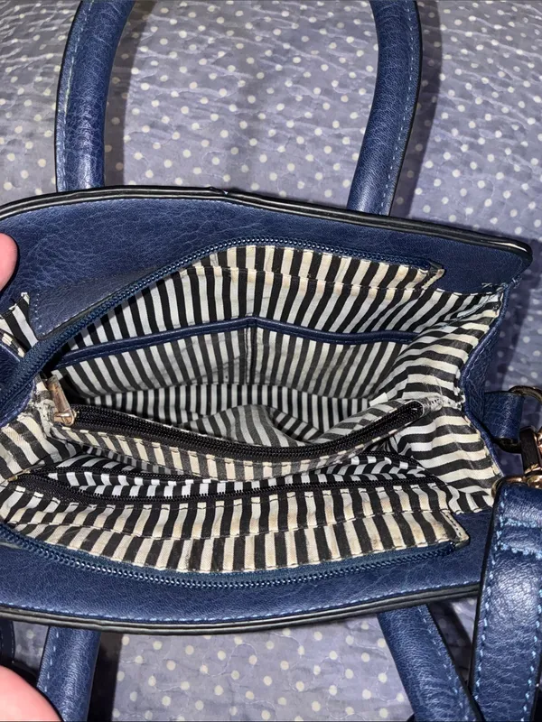 Classic Navy Blue Nautical Top-Handle Crossbody Bag Purse - Image 6