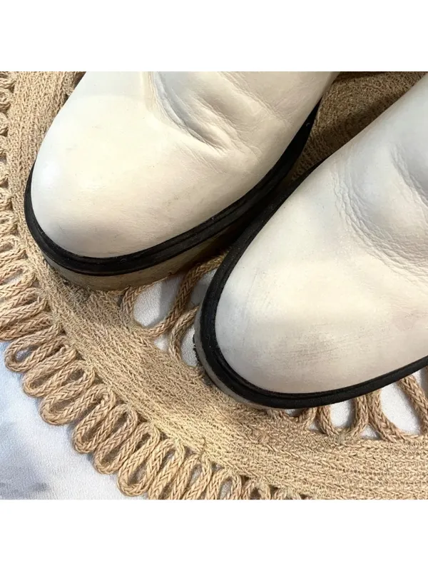 Free People James Chelsea Boot in White With Thick Lug Sole Size EU 38 - Image 6