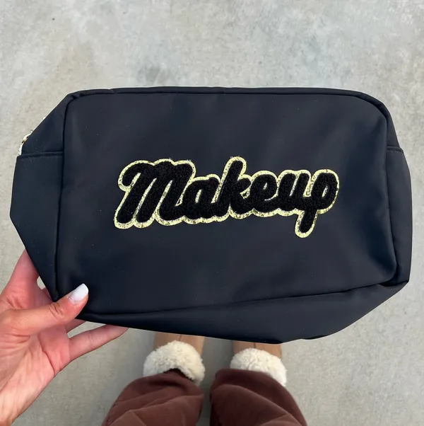 Pink Lily Black "Makeup" Travel Pouch - Image 3
