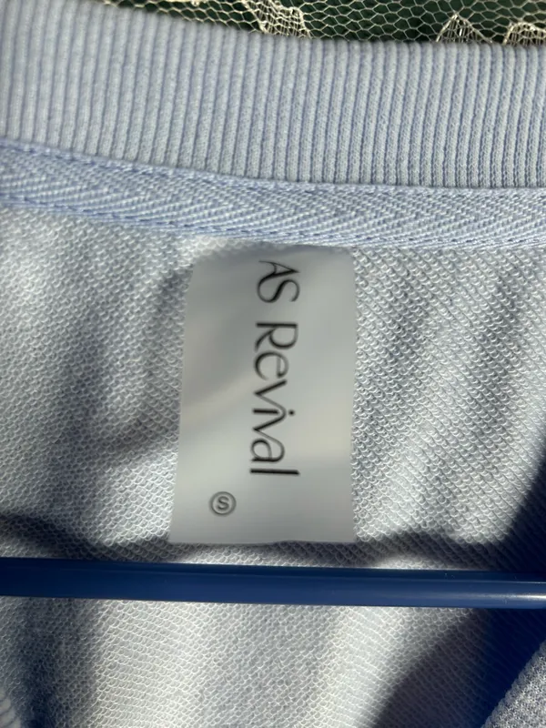As Revival Altar’d State Light Blue with White Embroidered Bows Sweater Small - Image 3