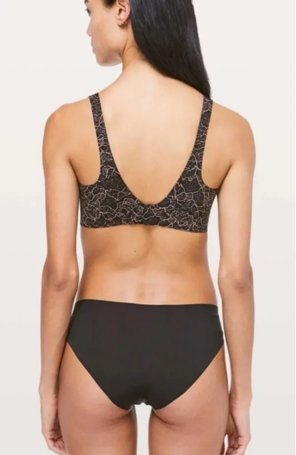 Lululemon Like Nothing Spanish Rose Black Sports Bra sz 34D - Image 5