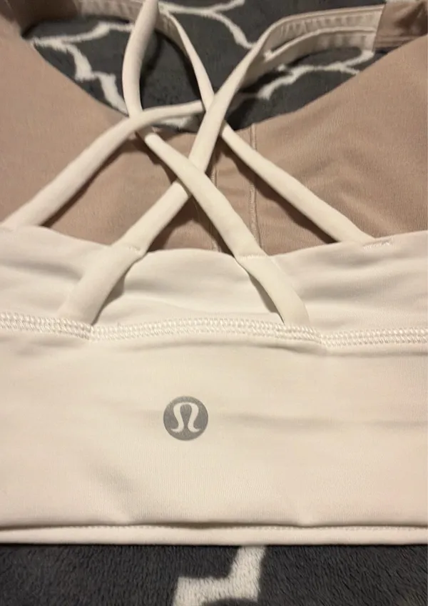 lululemon athletica Light Beige Crisscross Strappy Sports Bra - Image 4