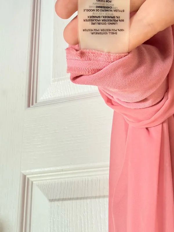 Alice & Olivia Chiffon Flowy Blush Pink Midi Dress - Image 5
