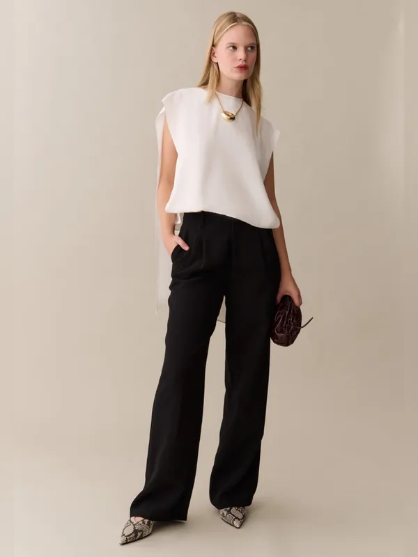 NWT Lianna Silk Top size 4 Few Moda CAARA The Sei white blouse - Image 2