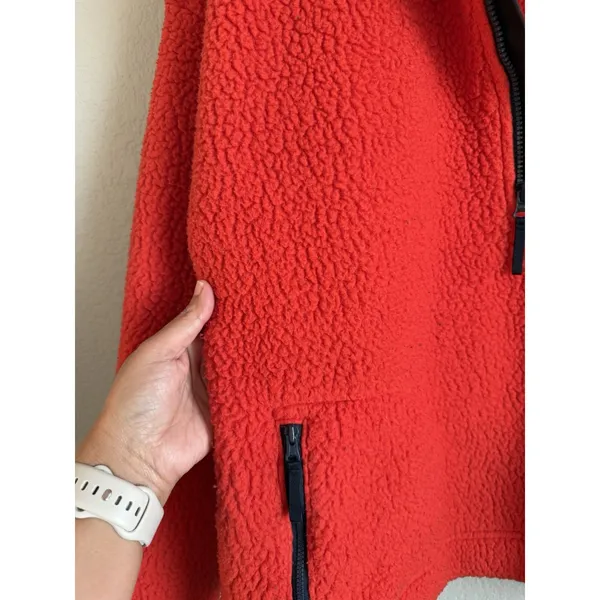 J.Crew Polartec Red Half Zip Sherpa Fleece Pullover Jacket Cozy Gorpcore XL - Image 8