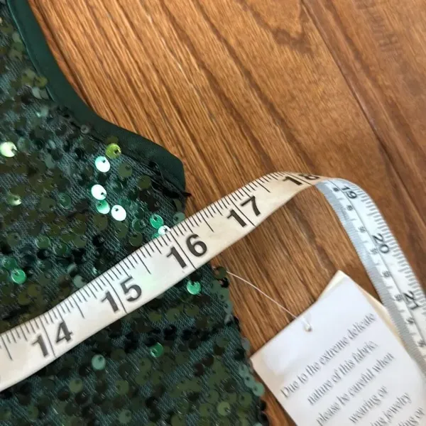 Taylor NWT green sequin cowl neck midi dress 6 - Image 12