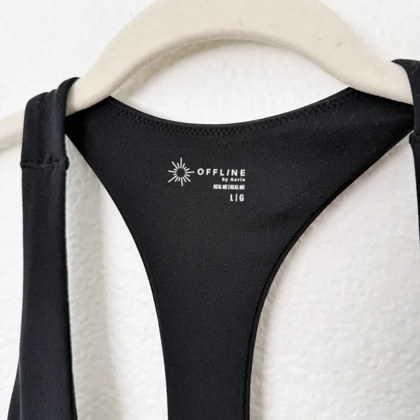 [Aerie] Offline Black Racerback Real Me Hot Stuff Romper Workout Casual Sz Large - Image 11