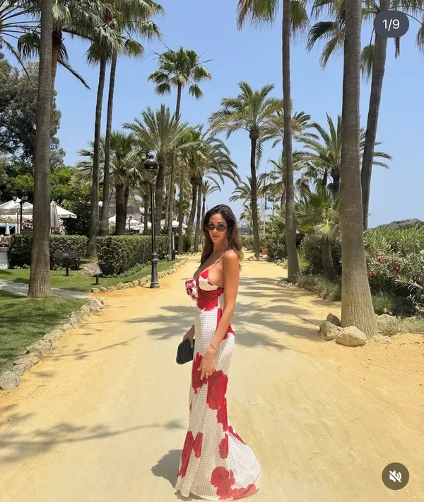 Zara maxi long Floral Red and White ruffled bodycon Dress evening party wedding - Image 8