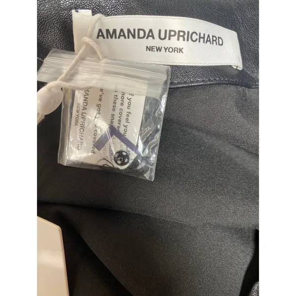Amanda Uprichard Size Small Black Durand Faux Leather Mini Dress Brand New - Image 5