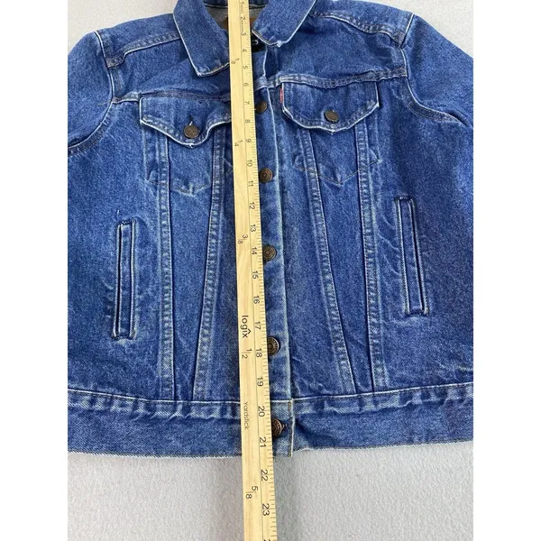 Vintage Levis Strauss Denim Jacket Womens Size M Blue Denim Trucker Blazer * - Image 4