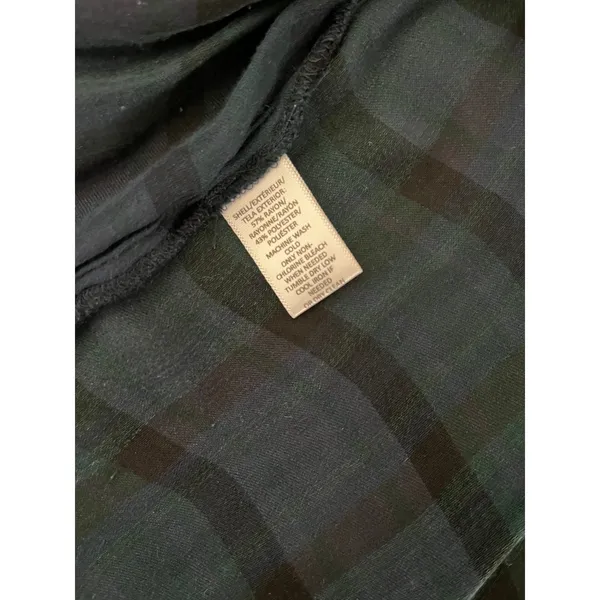 Loft Tartan Plaid Long Sleeve Blouse Medium Green Navy Blue Holiday Preppy Academia - Image 8