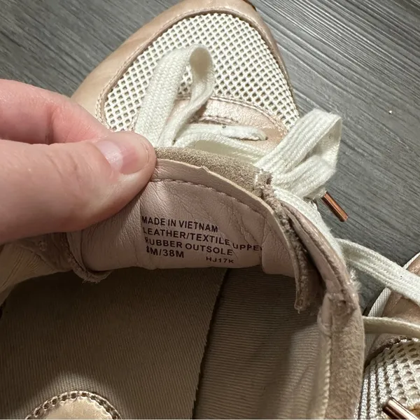 Michael Kors MK Allie Trainer Leather Pink‎ Gold Sneaker Shoes Size 8 - Image 7