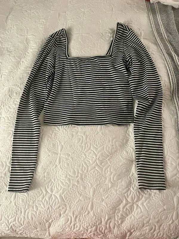 Cropped striped long sleeve Multiple Size M - Image 3
