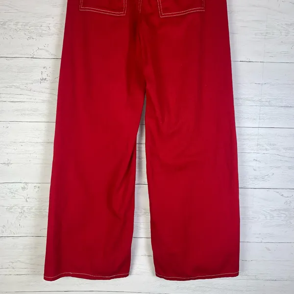 Shein red wide leg jeans womens size XS EUC - Image 6