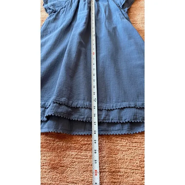 Polo Ralph Lauren Blue Flutter Sleeve Dress Adult XS Girls 12 - Image 3
