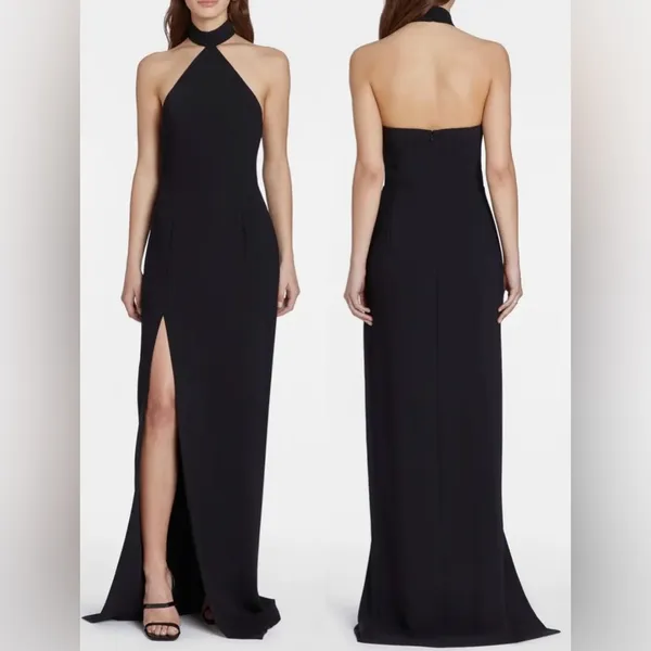 NEW Amanda Uprichard Queen Halter Maxi Gown in Black Revolve Sz S - Image 2