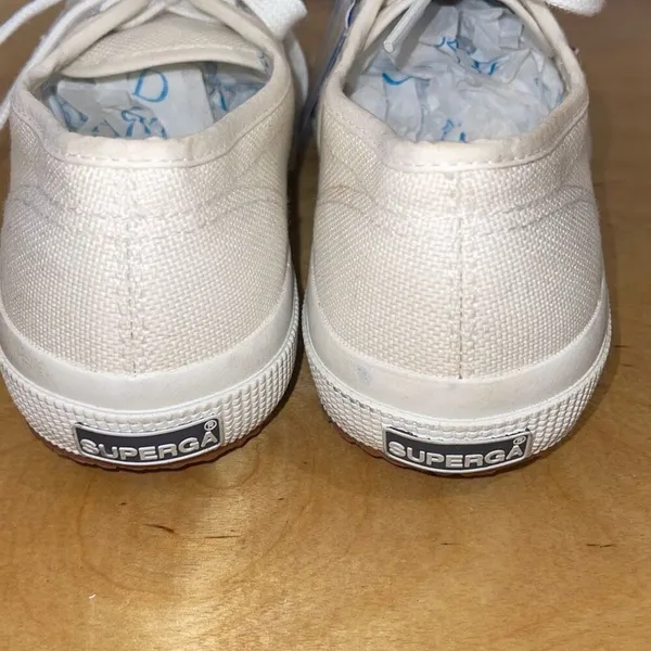 Superga Unisex 2750 Cotu Classic Canvas Lace-up‎ Sneakers Ivory Sz M 4.5/W 6 NWT - Image 4