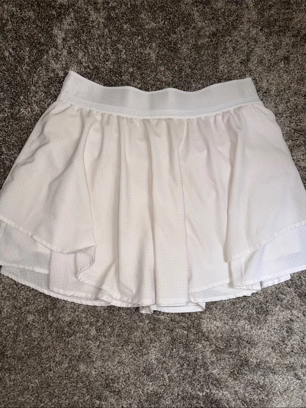 Women's White Layered Tennis Skirt - Image 5