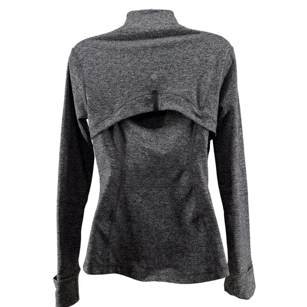 Lululemon Define Loun Jacket Vented Back Full Zip Heathered Black Womens 8 - Image 8