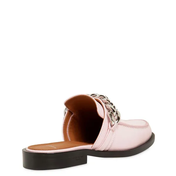 Givenchy 20mm women’s pink lizard embossed chain loafers mules size IT 37 US 7 - Image 3