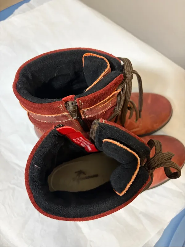 Dromedaris Kara Scrunched Red Leather & Suede Boot Size 38 - Image 6