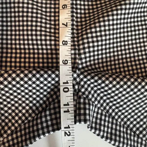 Autres Filles Houndstooth Pants Women M Black White Cropped Flare Stretch - Image 9