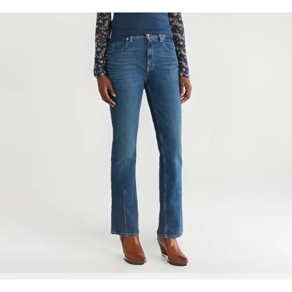 NEW Free People CRVY Starlight Straight Leg Blue Jeans Western Rodeo Sz 24‎ $128 - Image 2